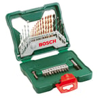 Bosch Home and Garden X/Line 30 Parça Titanyum Aksesuar Seti, Matkap uçları, Vidalama uçları, Üniversal Tutucu, Havşa açıcı, Uzun Ömürlü, Yeşil