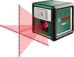 Bosch Home & Garden Quigo Plus Çapraz Çizgi Lazeri (+- 0,8 mm Hassasiyet, 6 sn. Otomatik Nivelman Süresi, 2 x AA Pil, 1,1 mm Alüminyum Sehpa, Hedef Tahtası, Karton Kutu)