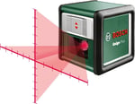 Bosch Home & Garden Quigo Plus Çapraz Çizgi Lazeri (+- 0,8 mm Hassasiyet, 6 sn. Otomatik Nivelman Süresi, 2 x AA Pil, 1,1 mm Alüminyum Sehpa, Hedef Tahtası, Karton Kutu)