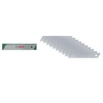 Bosch Kırma bıçağı 18 mm, 10 adet (maket bıçağı/maket bıçağı için yedek bıçaklar; yüksek kaliteli SK5 çelik; bıçak boyutu 18 mm; 7 kırma parça; saklama kutusu)