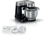 Bosch électroménager MUMS2VM00, 2 serisi mutfak robotu – 900 W, 7 hız kademesi + Turbo, pişirme seti, 3,8 l paslanmaz çelik kase, siyah