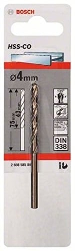 Bosch Matkap Ve Kırıcı Delici Uçları, Metal Matkap Ucu, Gri, 4 mm, 1 Adet