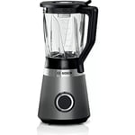 Bosch MMB6172S Standmixer VitaPower Series 4, 1200 W, 30,000 U/dak, Almanya katı kesiciler yapılan, Stopfer, 1.5 L Behälter Thermosafe Glas, Gümüş