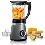 Bosch MMB6172S Standmixer VitaPower Series 4, 1200 W, 30,000 U/dak, Almanya katı kesiciler yapılan, Stopfer, 1.5 L Behälter Thermosafe Glas, Gümüş