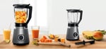 Bosch MMB6172S Standmixer VitaPower Series 4, 1200 W, 30,000 U/dak, Almanya katı kesiciler yapılan, Stopfer, 1.5 L Behälter Thermosafe Glas, Gümüş