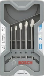 Bosch Pro Cyl-9 Fayans Matkabı Seti, 5 Parça, Seramik, Gri - Bedenler: 8mm, 10mm