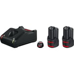 Bosch Professional 12 Volt Akü Şarj Cihazı Seti (2 x 2,0 Ah Li-Ion Akü + GAL 12V-40 Şarj Cihazı, Karton kutuda)