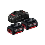 Bosch Professional 18 Volt Akü Şarj Cihazı Seti (2 x 5,0 Ah Li-Ion Akü + GAL 1880 CV Şarj Cihazı, Karton kutuda)