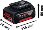 Bosch Professional 18 Volt Akü Şarj Cihazı Seti (2 x 5,0 Ah Li-Ion Akü + GAL 1880 CV Şarj Cihazı, Karton kutuda)