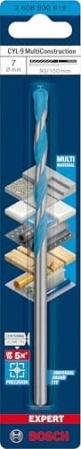 Bosch Professional 1x EXPERT CYL-9 MultiConstruction Delme Uçları (Beton, Yumuşak döşemeler, Çelik, Yumuşak ahşap, Plastik, Ø 7,00x150 mm, Aksesuar Darbeli Matkap/Vidalama)