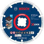 Bosch Professional 1x EXPERT Diamond Metal Wheel X-LOCK Kesme Diski 125 mm (Dökme demir, Paslanmaz çelik, Çelik, Demir içermeyen metalle, Ø 125 mm, Aksesuar Küçük Avuç Taşlama - Bedenler: 115mm, 180mm