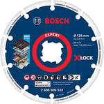 Bosch Professional 1x EXPERT Diamond Metal Wheel X-LOCK Kesme Diski 125 mm (Dökme demir, Paslanmaz çelik, Çelik, Demir içermeyen metalle, Ø 125 mm, Aksesuar Küçük Avuç Taşlama - Bedenler: 115mm, 180mm