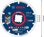 Bosch Professional 1x EXPERT Diamond Metal Wheel X-LOCK Kesme Diski 125 mm (Dökme demir, Paslanmaz çelik, Çelik, Demir içermeyen metalle, Ø 125 mm, Aksesuar Küçük Avuç Taşlama - Bedenler: 115mm, 180mm