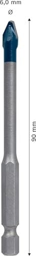 Bosch Professional 1x Expert HEX-9-HardCeramic Matkap Ucu (Sert fayanslar, Ø 6 mm, Aksesuar Döner Matkap/Vidalamalar) - Seçenekler: Ø 5 mm, Ø 6 mm, Ø 8 mm, Ø 4-10 mm, Ø 5-8 mm, 1 adet, Set