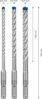 Bosch Professional 3 parça Expert SDS plus-7X Kırıcı Delici Delme Uçları (Yumuşak taş, Sert taş, Beton, Donatılı beton, Beton bina bloku, Ø 6-10 mm, Aksesuar Kırıcı Delici)