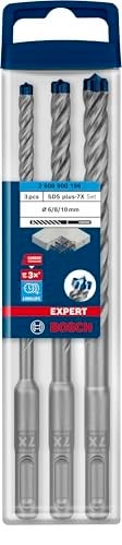 Bosch Professional 3 parça Expert SDS plus-7X Kırıcı Delici Delme Uçları (Yumuşak taş, Sert taş, Beton, Donatılı beton, Beton bina bloku, Ø 6-10 mm, Aksesuar Kırıcı Delici)