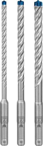 Bosch Professional 3 parça Expert SDS plus-7X Kırıcı Delici Delme Uçları (Yumuşak taş, Sert taş, Beton, Donatılı beton, Beton bina bloku, Ø 6-10 mm, Aksesuar Kırıcı Delici)