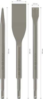 Bosch Professional 3 parçalı keski seti Long Life SDS-plus (beton, darbeli matkap aksesuarı)