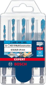 Bosch Professional Accessories 5x Expert Hex-9 Multiconstruction Delme Ucu Setleri (Beton, Yumuşak Döşemeler, Çelik, Yumuşak Ahşap, Plastik, 4-8 mm, Aksesuar Döner Matkap/Vidalamalar)