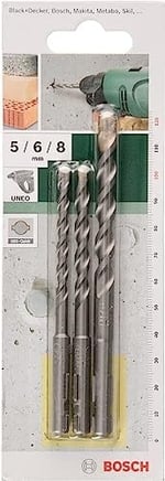 Bosch Professional Accessories Sds/Quiçk, Uneo için Beton Matkap Ucu, Seti 5/6/8 mm