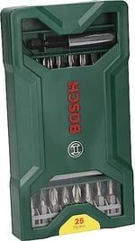 Bosch Professional Accessories X/Line Mini 25 Parça Vidalama Seti, Plastik Kutu, Yeşil
