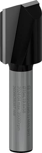 Bosch Professional Ahşap İçin Standart Yiv Frezesi (Ø 15 Mm, Çalışma Uzunluğu 19,6 Mm, El Frezesi Aksesuarı, 8 Mm) - Seçenekler: D1 4 mm, L 8 mm, G 51 mm, D1 12 mm, L 32 mm, G 62 mm...