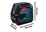 Bosch Professional GLL 2-15 G Çapraz Çizgi Lazeri, 15 metre, LB10 Universal Tutucu