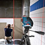 Bosch Professional GLL 3-80 Çizgi Lazer (30m Çalışma Alanı [Alıcı ile 120m], 4 x AA Pil, IP 54 Toza Karşı Koruma Sistemi, Kırmızı Lazer, Taşıma Çantası)