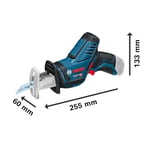 Bosch Professional GSA 12V-LI Akülü Panter Testere (12 Volt, SOLO, Ahşapta kesme derinliği: 65 mm, 3.000 strok/dk, Karton Kutuda)
