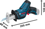 Bosch Professional GSA 12V-LI Akülü Panter Testere (12 Volt, SOLO, Ahşapta kesme derinliği: 65 mm, 3.000 strok/dk, Karton Kutuda)