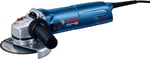 Bosch Professional GWS 1400 açılı taşlama makinesi 601824800, 1.400 W motor, 125 mm disk çapı, yuva flanşı, koruyucu kapak, germe somunu, iki delikli anahtar, kartonda