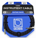 BOSS 15-fit (4.5m) Enstrüman Kablosu, Düz/Açılı ¼ 