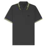 BOSS Erkek Paul Curved Polo streç pike, kavisli logolu T-shirt