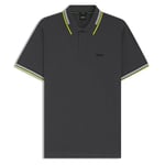 BOSS Erkek Paul Curved Polo streç pike, kavisli logolu T-shirt