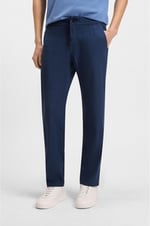 BOSS Erkek Sanderson-L Regular-Fit pantolon, rahat streç keten karışımı