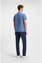 BOSS Erkek Sanderson-L Regular-Fit pantolon, rahat streç keten karışımı