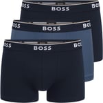 BOSS Erkek Trunk 3P Power Üçlü Paket Boxer Şort Streç Pamuktan Logo Beli
