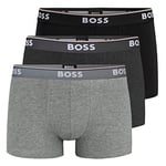 BOSS Erkek Trunk 3P Power Üçlü Paket Boxer Şort Streç Pamuktan Logo Beli