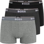 BOSS Erkek Trunk 3P Power Üçlü Paket Boxer Şort Streç Pamuktan Logo Beli