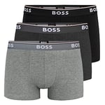 BOSS Erkek Trunk 3P Power Üçlü Paket Boxer Şort Streç Pamuktan Logo Beli