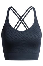 BOSS Lacivert Slim Fit Dokuma Spor Sütyen, M Beden