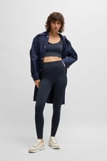 BOSS Lacivert Slim Fit Dokuma Spor Sütyen, M Beden