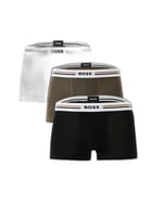 BOSS Logolu Elastik Bel Bantlı Pamuklu 3'Lü Paket Boxer, 50531684