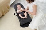 Bouncer için kumaş koltuk Babyjörn Bouncer (Kapak, koltuk) ile uyumlu: Denge, Yumuşak ve Mutluluk. Taze örgü stil. Baby Bouncer için kılıf. Hamak için bebek koltuğu: Ergonomik kesim - Gri