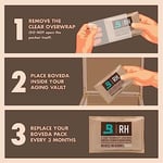 Boveda-Purolar için/Tütün |% 65 RH Nem Kontrol Paketleri | 25-100 puroları için Up ile Kullanımı için Büyük Beden | Puro Humidors için Teknolojisi Patentli | Bireysel Karton 12-Count