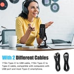 BOYA USB kondansatörlü mikrofon, By-PM500 USB stüdyo mikrofonu, Windows, Mac ve PC için, Vokal, YouTube akışı, oyun, konferans çağrısı, ASMR, Podcast video kaydı için çıkarılabilir stant