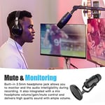 BOYA USB kondansatörlü mikrofon, By-PM500 USB stüdyo mikrofonu, Windows, Mac ve PC için, Vokal, YouTube akışı, oyun, konferans çağrısı, ASMR, Podcast video kaydı için çıkarılabilir stant
