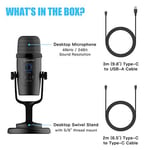 BOYA USB kondansatörlü mikrofon, By-PM500 USB stüdyo mikrofonu, Windows, Mac ve PC için, Vokal, YouTube akışı, oyun, konferans çağrısı, ASMR, Podcast video kaydı için çıkarılabilir stant
