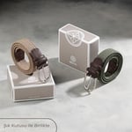 BOYD Rahat ve Şık Örgü Erkek Kemeri, Uniseks Kullanıma Uygun Kemer, Hakiki Deri Aksesuarlı Elastik Erkek Kemer, 3.5 cm Genişlik