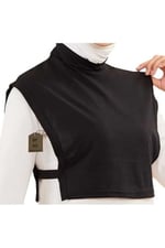 Boyunluk, Bone (SİLİKONLU FIRFIRLI KAYMAZ BONE), Kolluk (ÜÇLÜ SET) siyah Hijab Tesettür